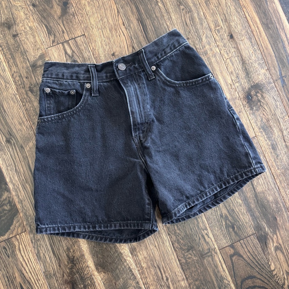 Levi’s Cinch Waist Black Denim Shorts